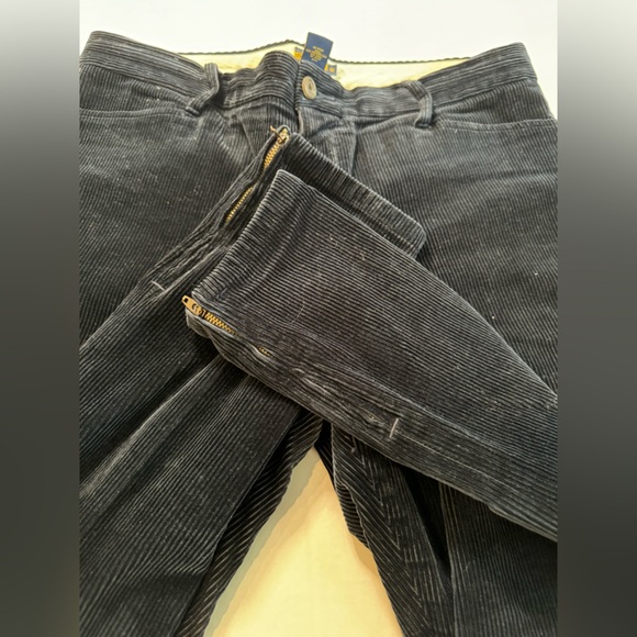 Ralph Lauren Sz12 Rugby Corduroy Pants Zipper Ankle Flat Front Women’s Navy Blue - Picture 3 of 12